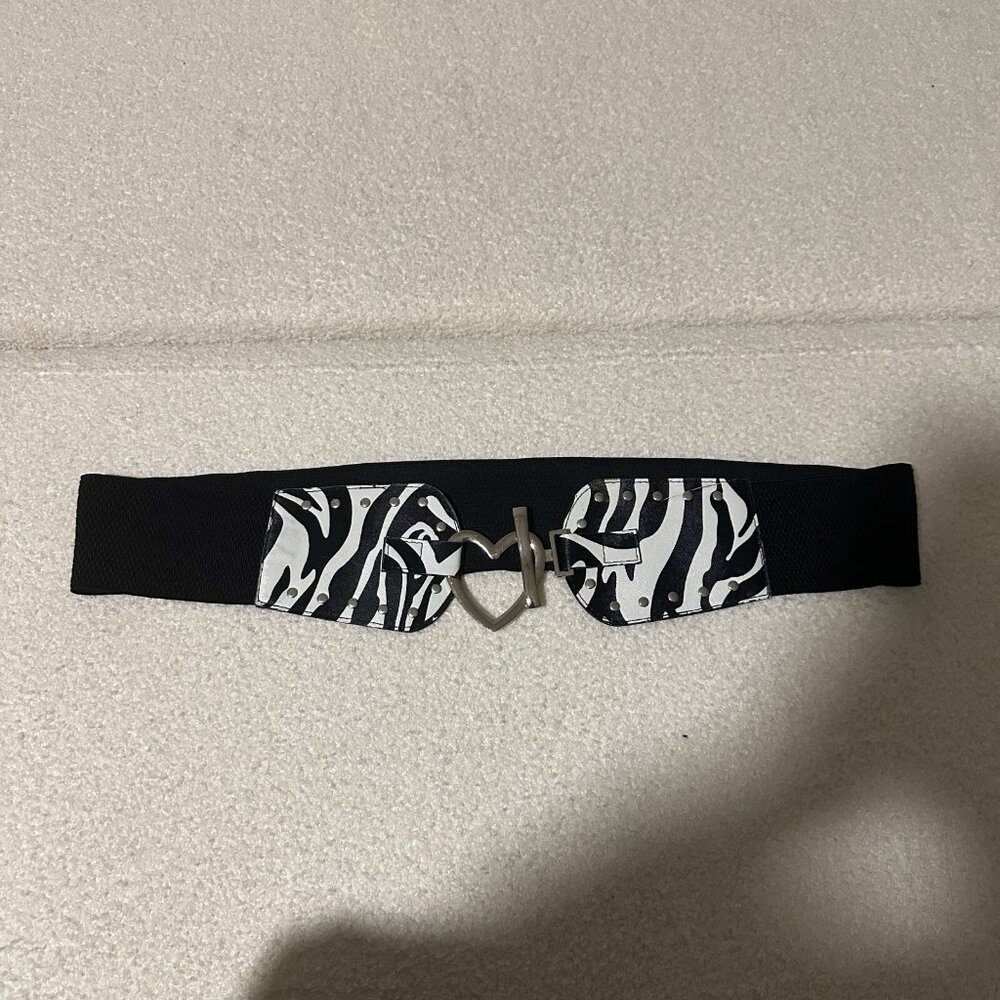 Women's Black Zebra Print Belt | Stylish Animal Pattern Waist Accessory